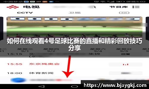 如何在线观看4号足球比赛的直播和精彩回放技巧分享